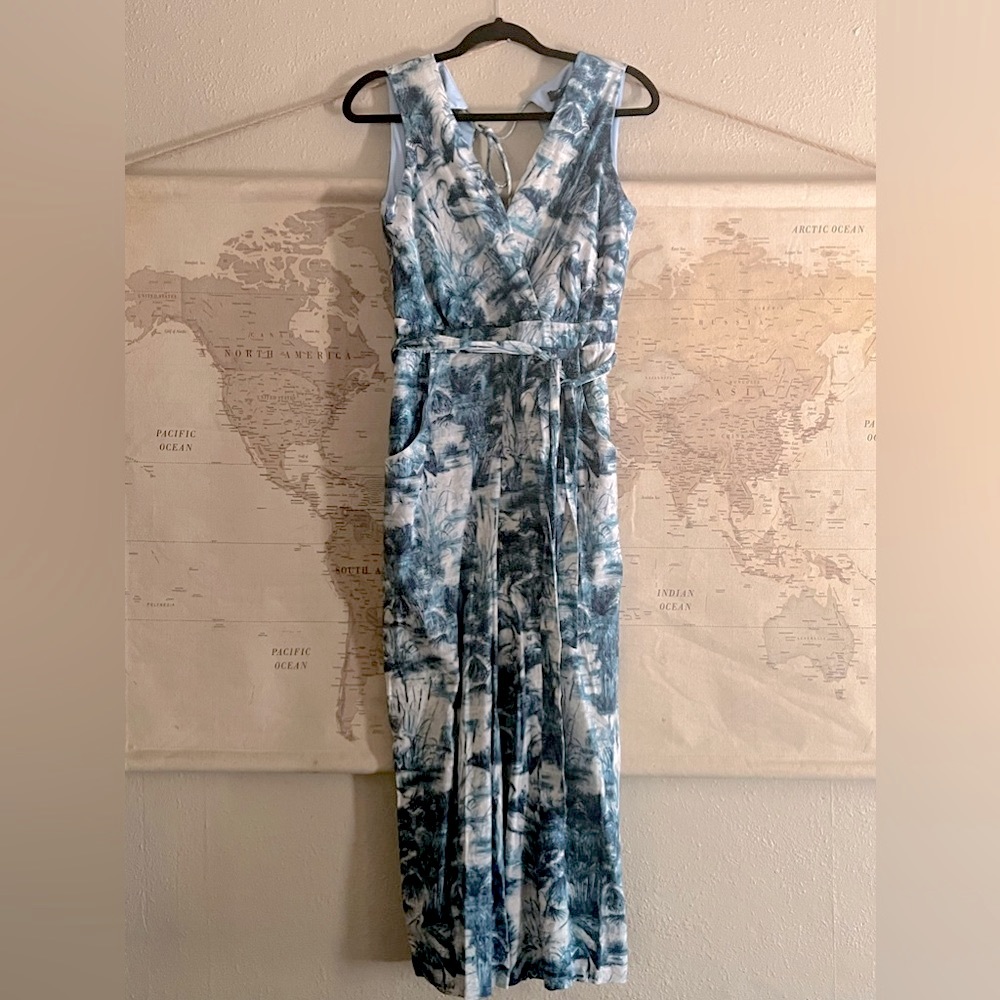 NWT Anthropologie Linen Landscape Jumpsuit